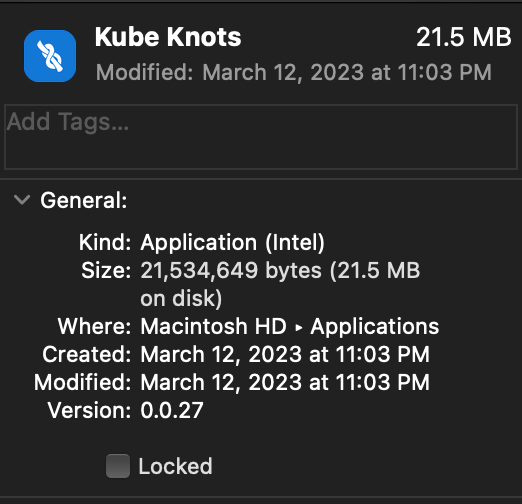 Kube Knots Application Size
