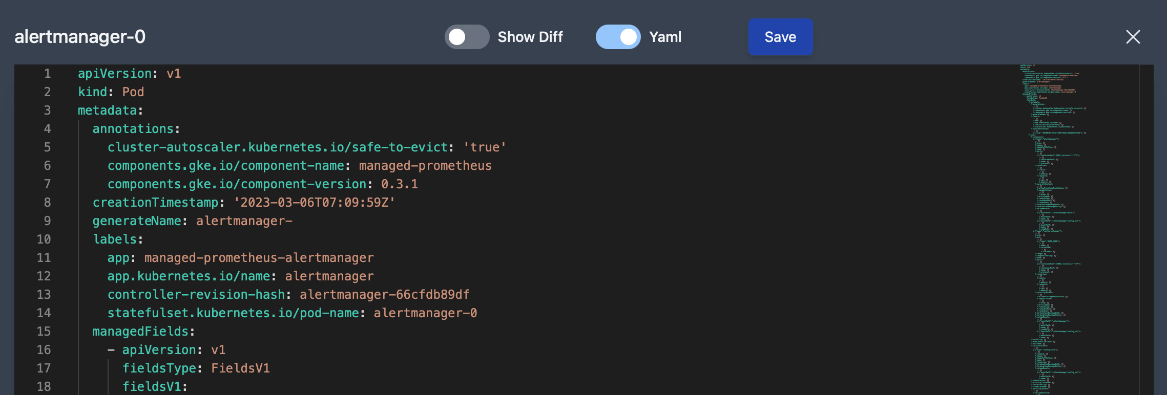 Resource Editor YAML